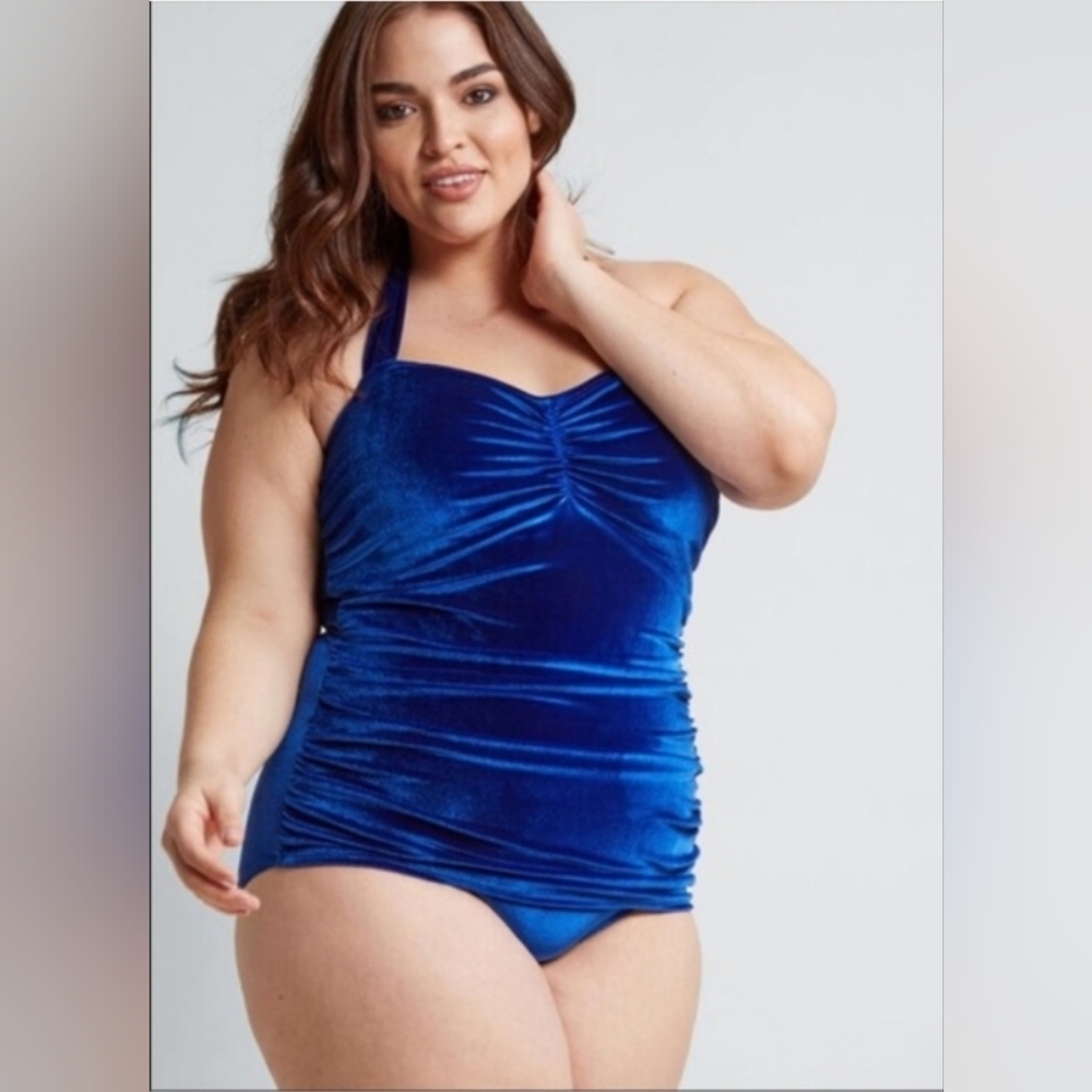 Girl howdy Velvet Blue Pinup Swimsuit